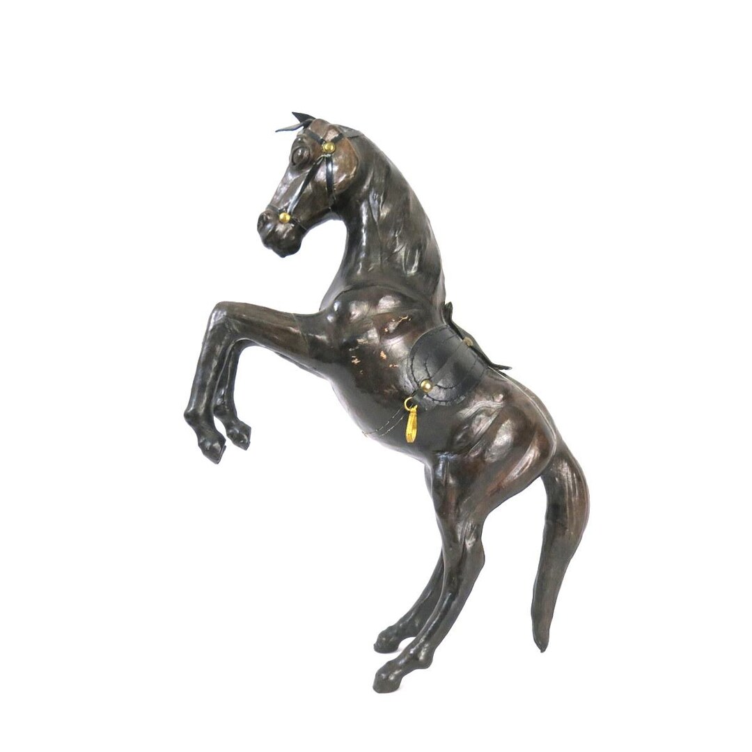 Vintage Leather Horse with Saddle - Etsy 日本