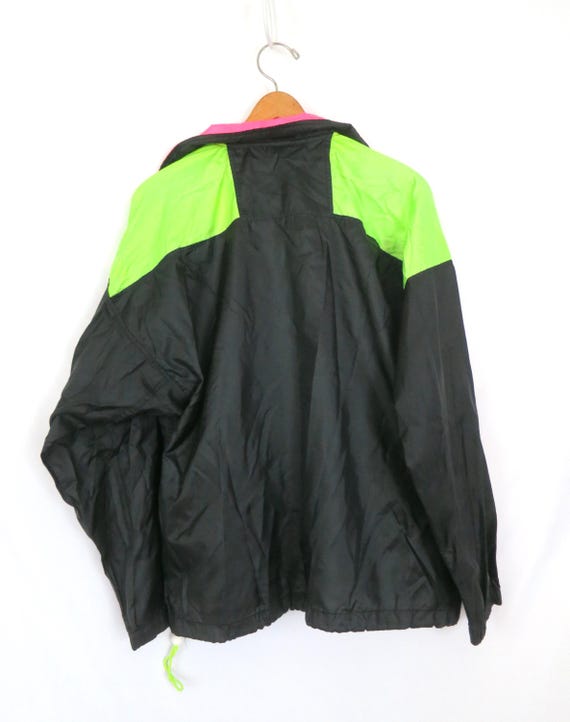 Vintage Columbia Black Neon Retro Ski Jacket Coat Half Zip