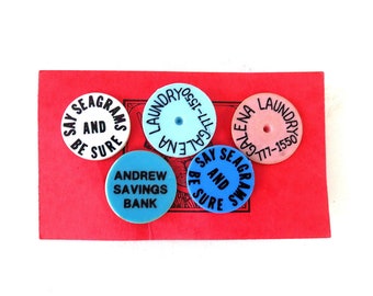 5 Vintage Golf Ball Markers / Novelty Golf Gift