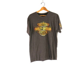 Brown Harley Davidson T-Shirt Vintage Dubuque Iowa biker tshirt Motorcycle tee Moto Tee Unisex size Small Medium