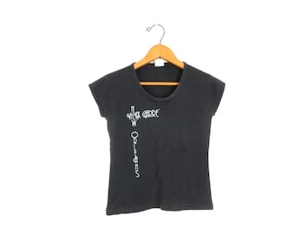 Vintage New Orleans tshirt Black T-Shirt Vieux Carre 1980s tee shirt / Small Medium