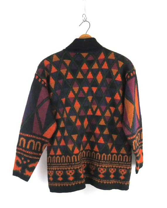 Triangle Pattern Turtleneck Sweater |  Vintage 90… - image 5