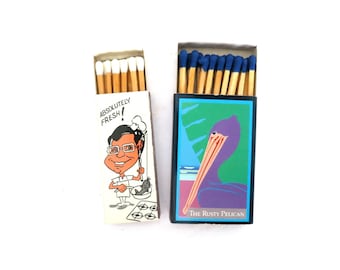 Vintage Matchbox Collection: Rusty Pelican & Kernan's, Retro Bar Decor