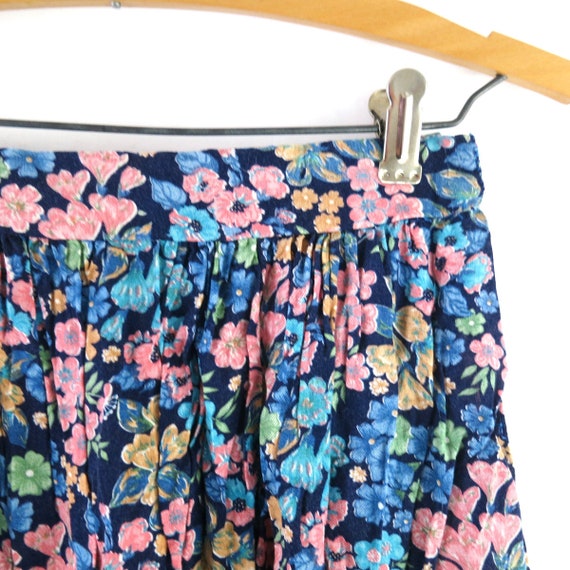 Floral Peasant Skirt High Waist Flower Pattern Sk… - image 2