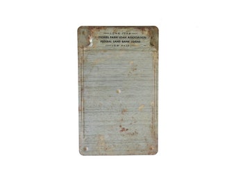 vintage metalen reclameklembord | Federal Farm Loan Bank Clip Board muurophanging | Bureau Industrieel Display
