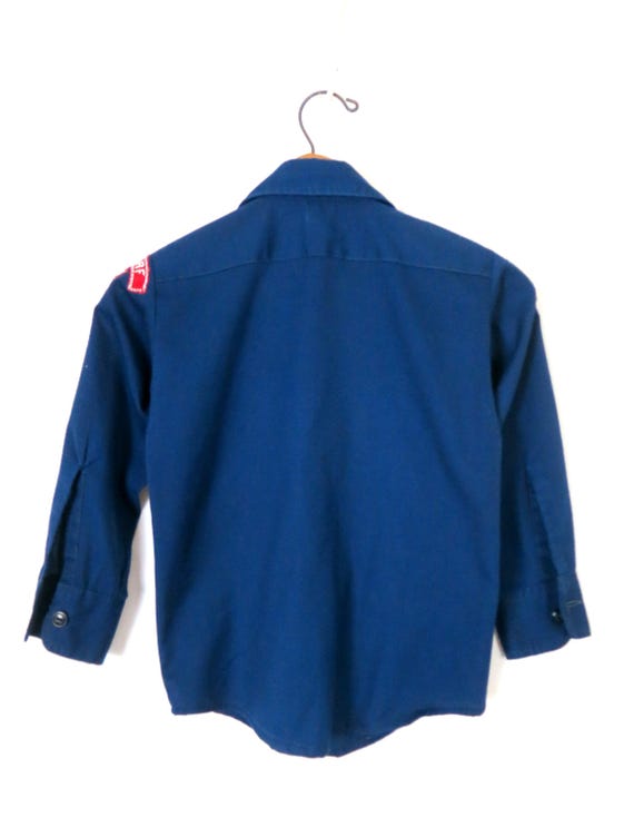 しろ ボーイスカウト 制服 ヴィンテージボーイスカウト制服シャツ：1970年代の公式ブルーボタン