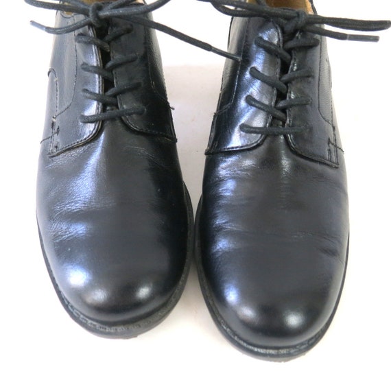 90s Black Leather Oxford Shoes | Minimal Nine Wes… - image 3