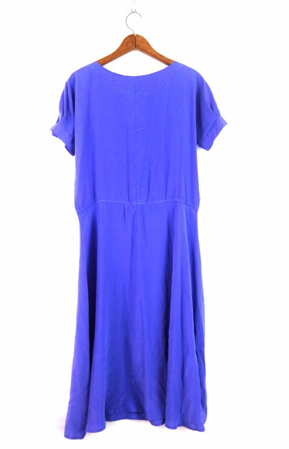 Vintage 70s Purple Silk Dress - Maggy London - Wo… - image 6