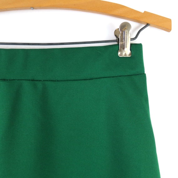 Green Poly Skirt | 1970s Vintage Skirt | Retro So… - image 2