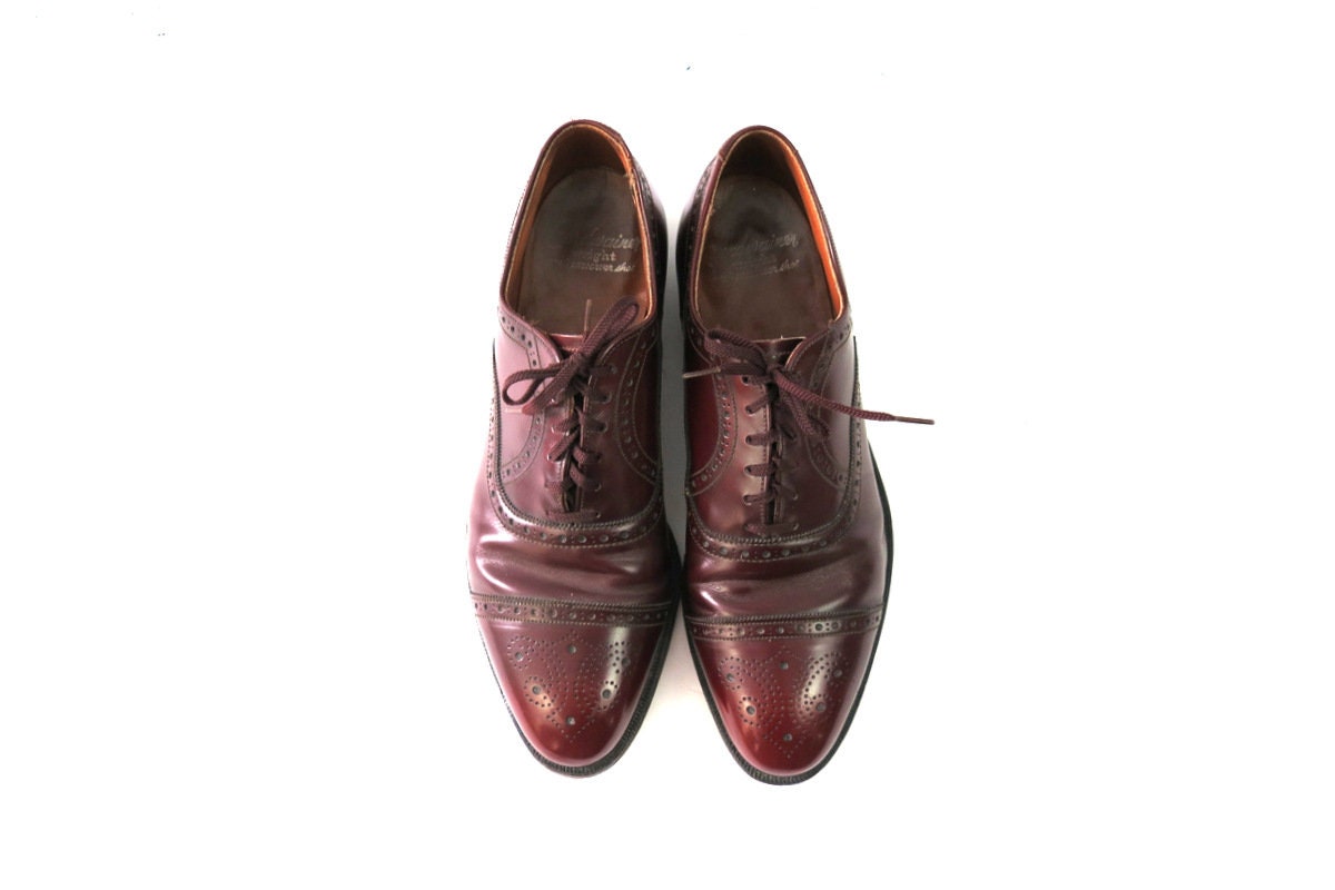 Vintage Wingtip Oxfords Reddish Brown Leather Dress Shoes - Etsy