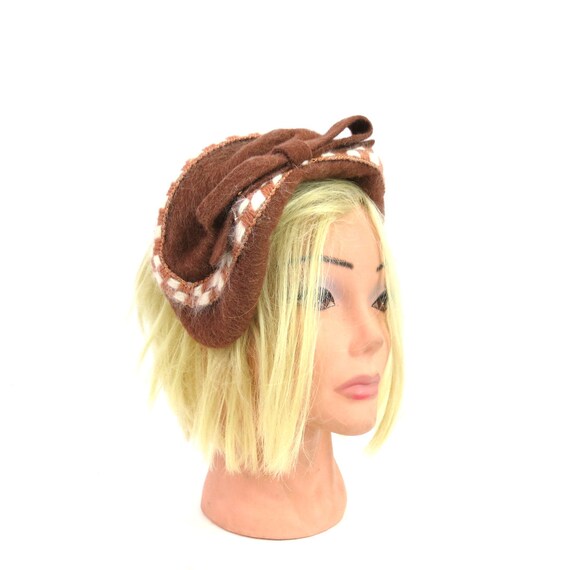 Vintage Headband Hat with Bow Women's Mid Century… - image 1