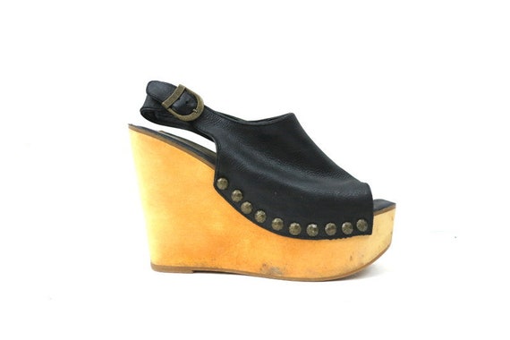 high heel platform clogs