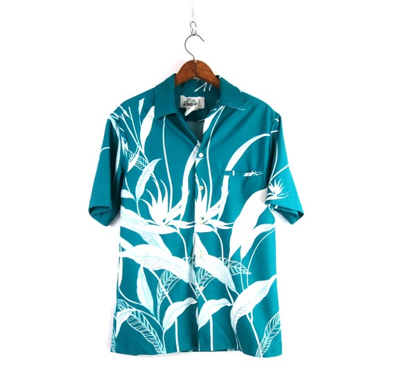 Green Hawaiian Shirt | Vintage Hilo Hattie Leaf P… - image 1