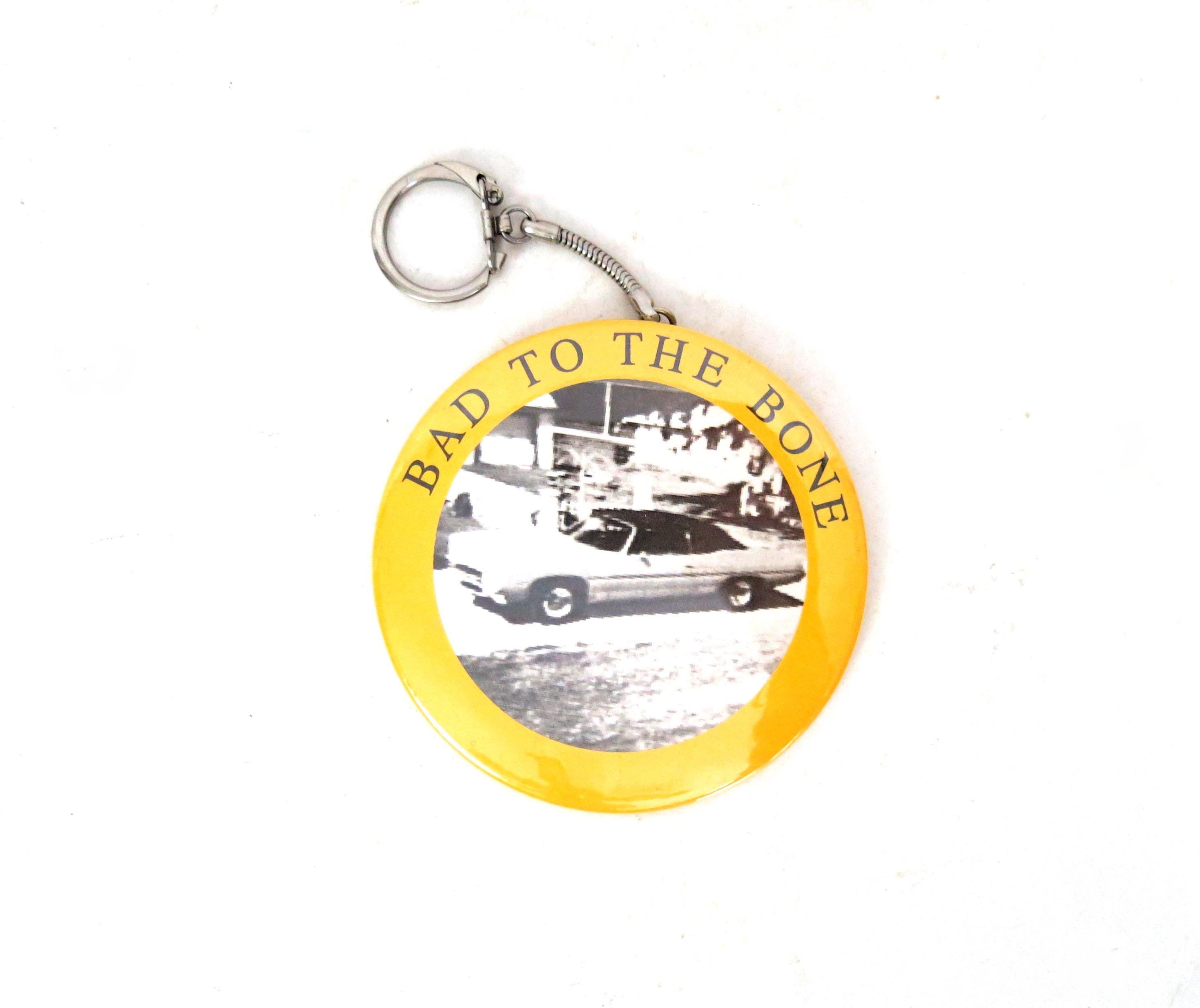 1970s Vintage Bad to the Bone Keychain: Metal Button Fob - Etsy