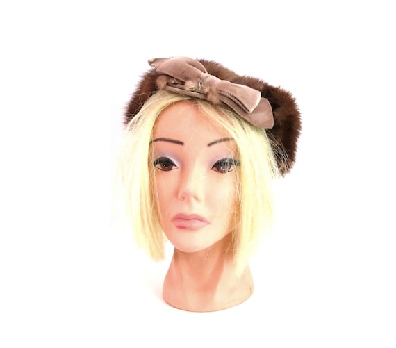 1960s Brown Fur Hat | Mid Century Fashion Hat | V… - image 1