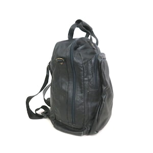 black vegan leather multi-compartment backpack MKF Collection By Mia K. Sloane Vegan Leather Multi compartment Backpack