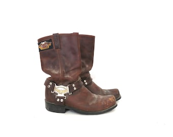 Vintage Harley Davidson Leather Motorcycle engineer Boots - Men's Size 10.5