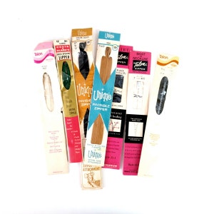 Vintage Lot of Old Metal Zippers / Talon & Unique Zippers