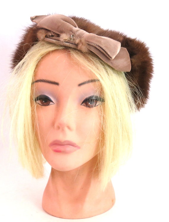 1960s Brown Fur Hat | Mid Century Fashion Hat | V… - image 6