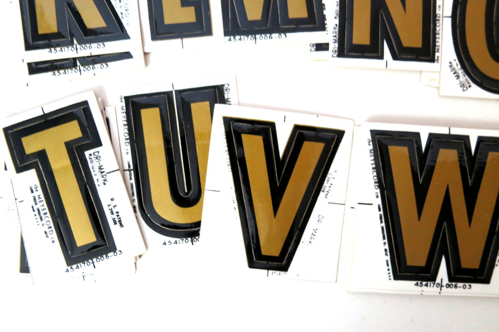 1 Vintage Letter Sticker Decal Black & Gold Dri-mark Meyercord Sticker ...
