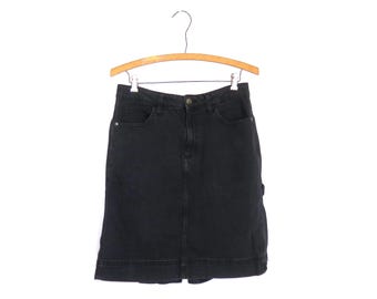 Black LEE Jean Skirt Vintage Denim mid rise skirt Women's Size 32 waist