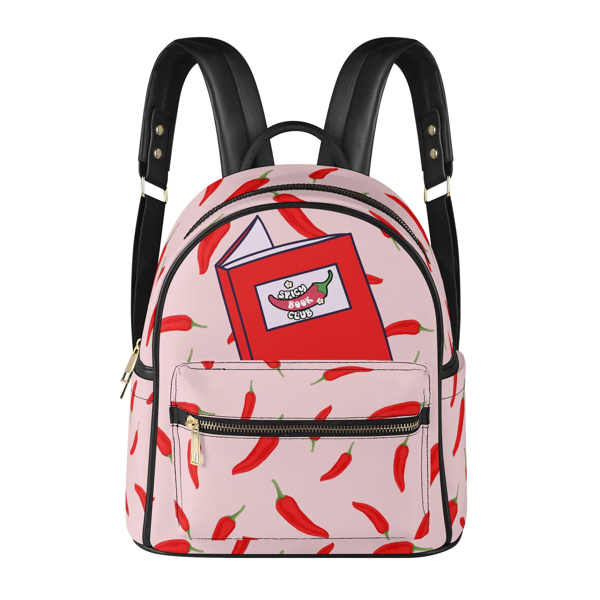 Spicy Book Club Mini Backpack: Small Leather Travel Pack - Etsy display picture 2