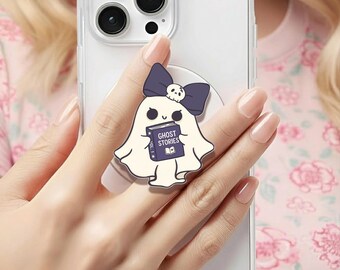 Ghost Stories Ghostie Ribbon Holographic MagSafe grip |Kindle Decoration |Cute Ghost Phone Holder |Kobo Grips |Book Lover Gift |Gift for her