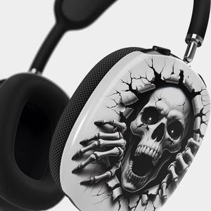 Étui mural pour AirPods Max à impression effrayante Skeleton Breakthrough | Snap On Air Pods Max Cover | Étui de protection pour les nouveaux écouteurs AirPods Max