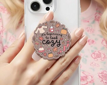 Cozy Autumn Fall Season Holographic MagSafe grip |Kindle Decoration |Sweater Pumpkin Phone Holder |Kobo Grips |Book Lover Gift |Gift for her