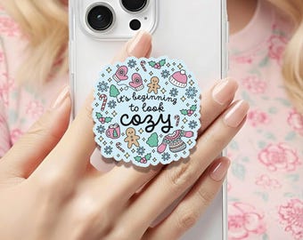 Cozy Christmas Winter Season Holographic MagSafe grip |Kindle Decoration |Holiday Phone Holder |Kobo Grips | Book Lover Gift |Gift for her