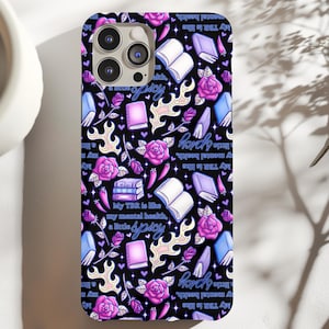 Spicy Book Lover Phone Case: Floral NeuroSpicy Design Tough MagSafe iPhone Galaxy Pixel