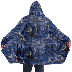 Capa con capucha de polar Starry Evenings: abrigo para festivales rave