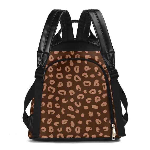 Cheetah Print Faux Leather Backpack Purse: Anti-theft Travel  display picture 2