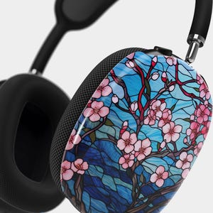 Stained Glass Floral Flowers Print AirPods Max Case | Snap On Air Pods Max Cover | Protective Case For New AirPods Max Headphones