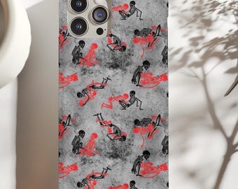 Funda para teléfono con esqueleto sexy y travieso de Halloween, resistente y delgada, con MagSafe, para iPhone 16, 15, 14, 13, 12, 7, 8 SE, Galaxy 25, Google Pixel 9, 8Pro