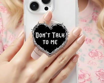 Barbed Wire Don't Talk To Me Holographic MagSafe grip |Kindle Decoration |Spooky Goth Phone Holder |Kobo Grips|Book Lover Gift |Gift for her