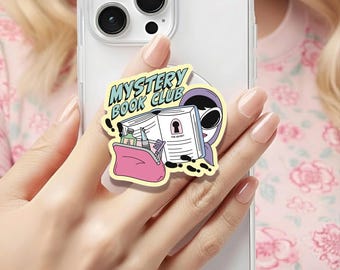 Mystery Book Club Holographic MagSafe grip |Kindle Decoration |Thriller Book Club Phone Holder |Kobo Grips | Book Lover Gift |Gift for her