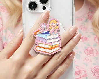 Suporte MagSafe holográfico nostálgico da Lizzie dos anos 2000 | Decoração para Kindle | Suporte para celular da Lizzie | Suportes para Kobo | Presentes para amantes de livros | Presente para ela