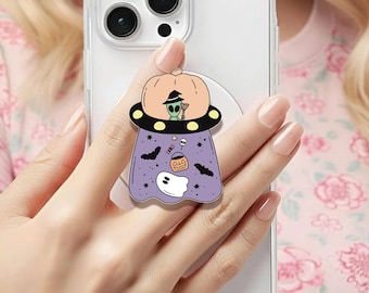 Halloween UFO Ghost Holographic MagSafe grip |Kindle Decoration |Alien Trick or Treat Phone Holder |Kobo Grips|Book Lover Gift |Gift for her