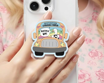 Funny Struggle Bus Goose Holographic MagSafe grip |Kindle Decoration |Cute Goose Phone Holder |Kobo Grips | Book Lover Gift |Gift for her