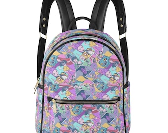 Mini sac à dos en cuir Anime Demon Hunter : petit sac de voyage en cuir
