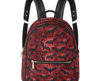 Goth Spider Web Vegan Leather Backpack PU Backpack Mini  display picture 1