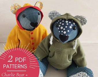 Charlie Bear Sewing Pattern with Coat and Hoodie (PDF Pattern)