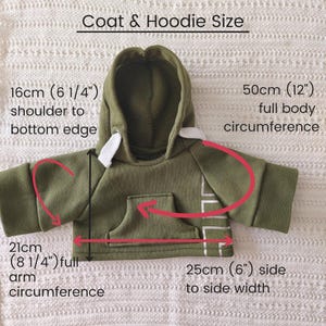 Patrón de costura para ropa de osito de peluche, abrigo y sudadera con capucha Charlie Bear (patrón PDF) imagen 10