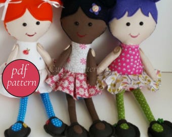 Rag Doll Sewing Pattern, Handmade Cloth Doll (PDF Pattern)
