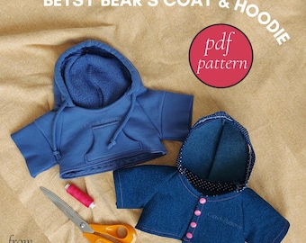 Betsy Bear Clothes Sewing Pattern, Hoodie & Coat (PDF Pattern)