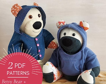 Betsy Bear Sewing Pattern with Clothes, Memory Bear (PDF Pattern)