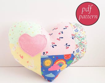 Patron de couture de coussin en forme de coeur : adapté aux débutants (Patron PDF)