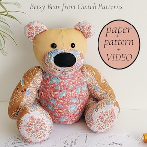 Betsy Bear Sewing Pattern, Keepsake Memory Bear (Paper Pattern)