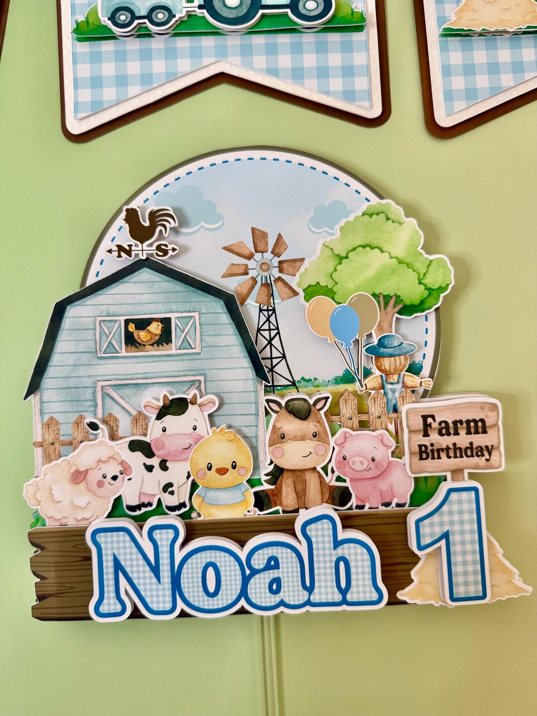 Personalized Farm Cake Topper: Animals Party Decorations, Farm ...